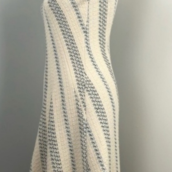 TORY BURCH STACEY STRIPE TWEED A-LINE DRESS CELESTE/VERDE CROSSHATCH $425 - Picture 12 of 16